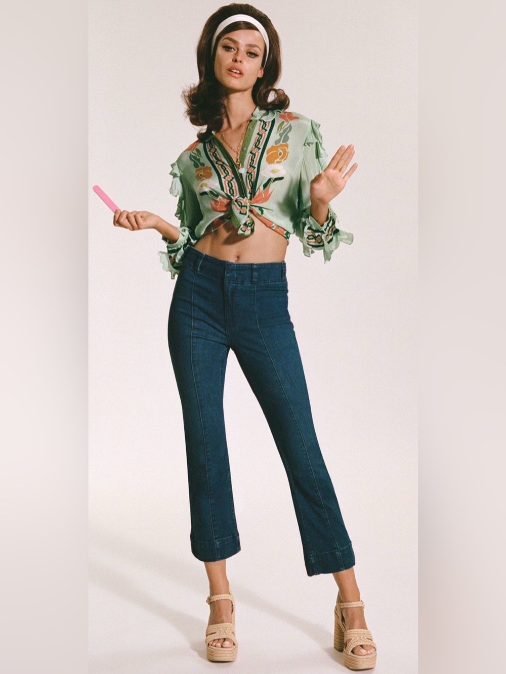 Anthropologie - Pilcro Slim 70s High-Rise Crop Flare Jeans